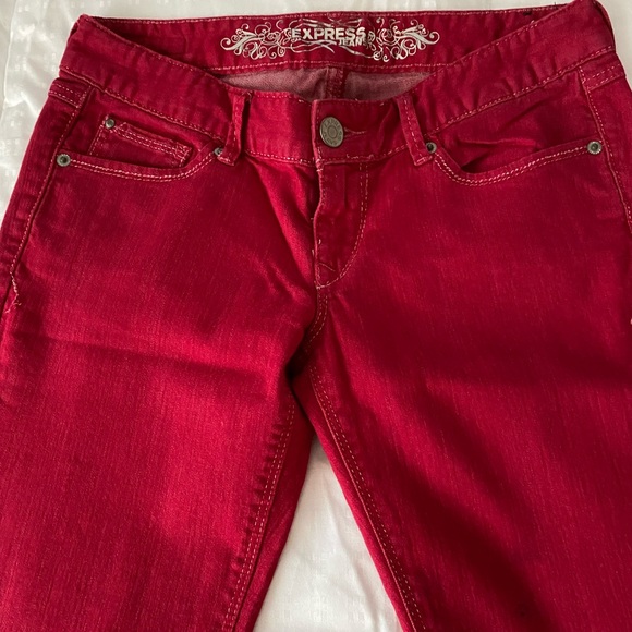 Express Red Jeans - Picture 2 of 3